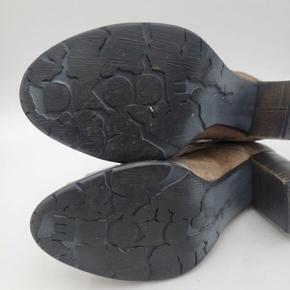 Dkode Booties Heeled Brown Tan Buckle Boots Zip Up EU 37 US 6.5 Boot Shoes Heels - Picture 13 of 15